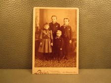 Victorian Antique Cabinet Card Photo of Sister and Brothers, Siblings, Children