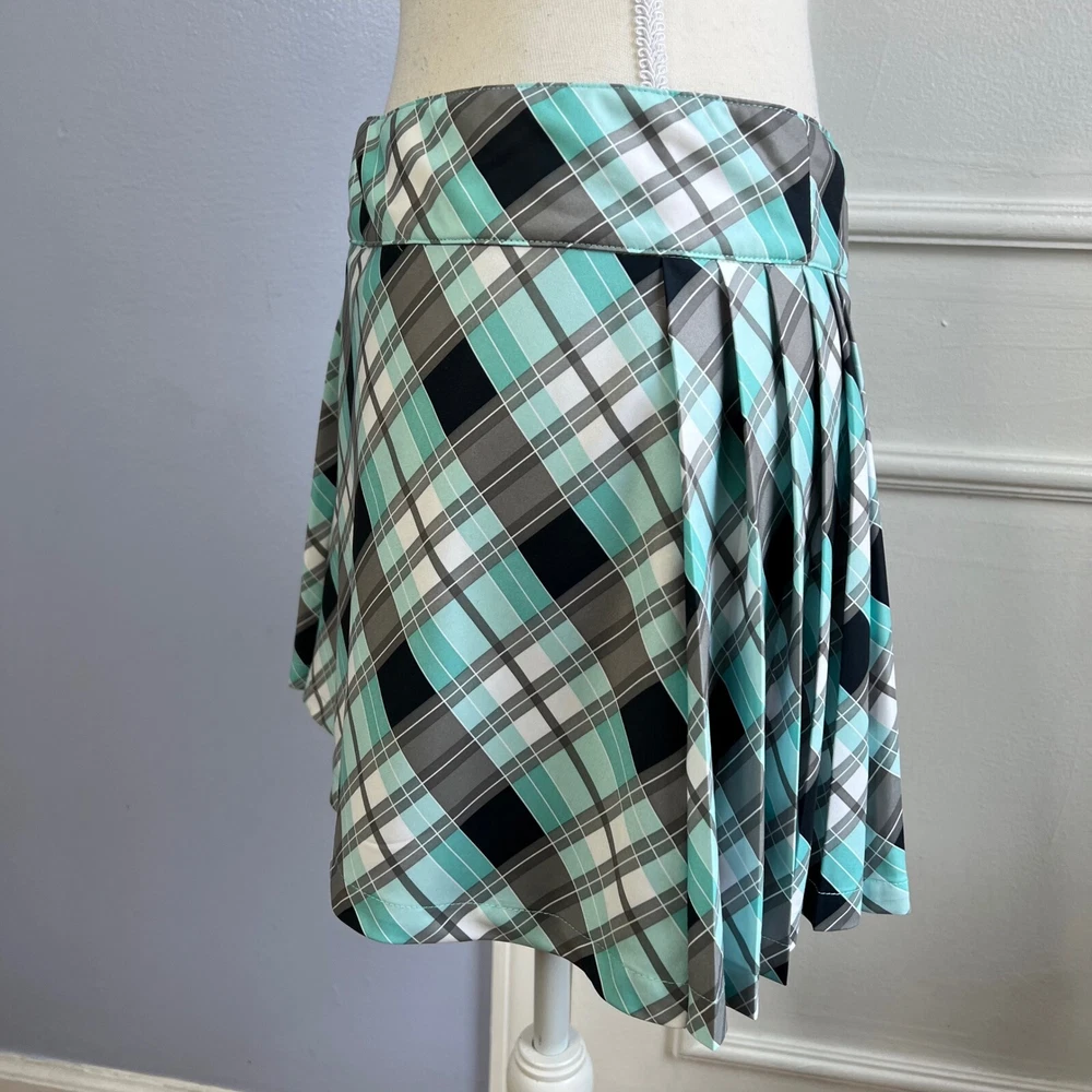 Nike Tennis Skirt Reversible Plaid Pleated Tennis Skirt Mini Women's Size Small