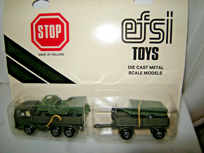 Efsi Holland Mercedes LP LKW Lone-Star Jeep Willys & Hänger NOS Blister