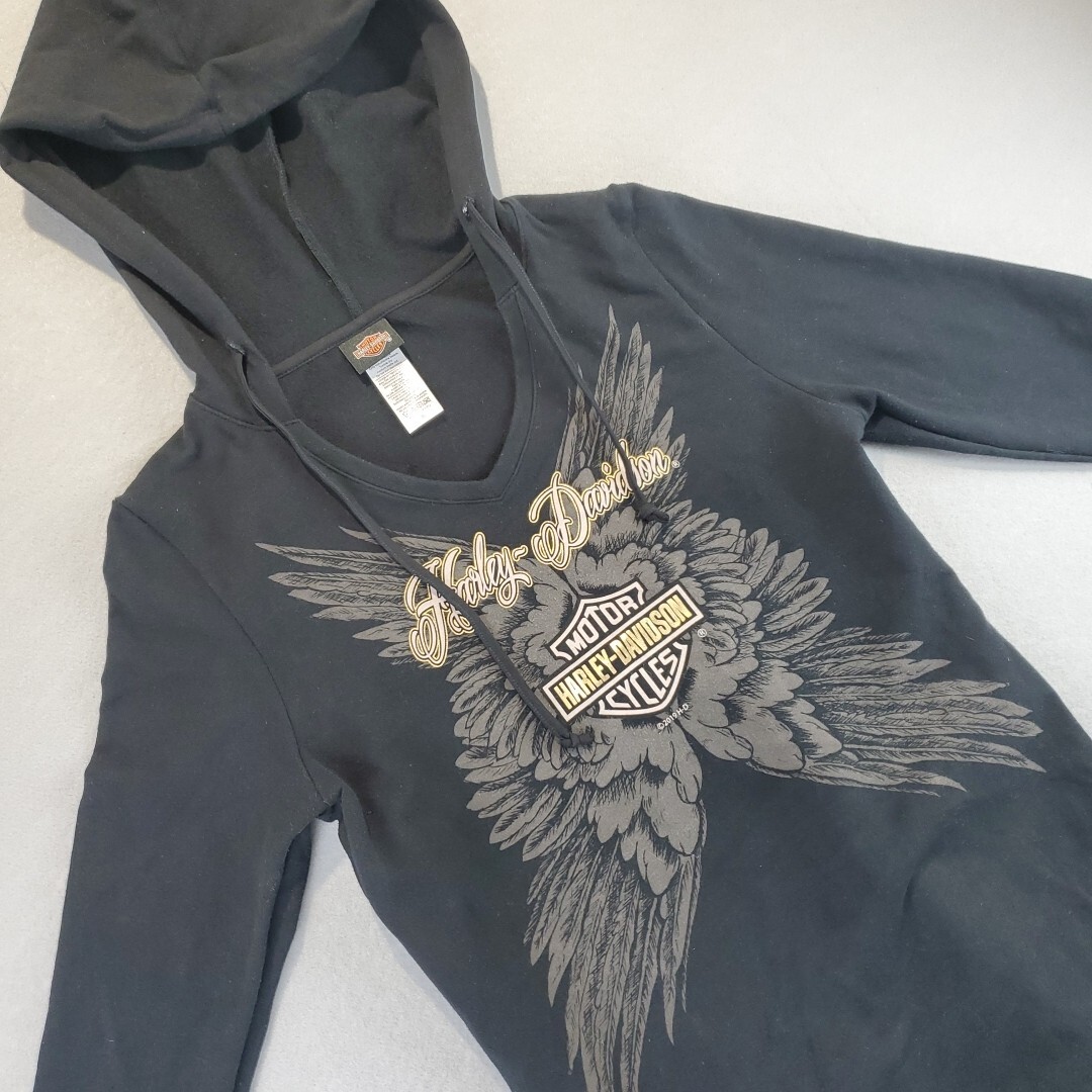 Harley-Davidson Womens Black Pullover Hoodie Camarillo CA Gold