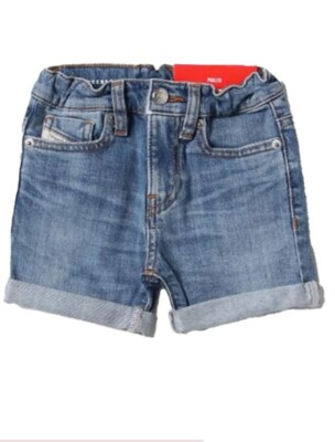 DIESEL Baby Girls Blue Denim Shorts Age 9-12 Months BRAND NEW