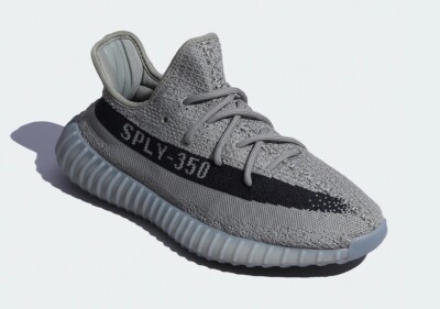 Yeezy Gray and Black Loafers Shop Grey Mens adidas Yeezy Boost 350 V2 Lace Up Sneakers  main image 2