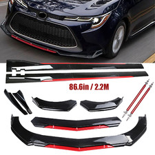 For Toyota Corolla Front Bumper Lip Splitter Spoiler Glossy Black Red Body Kit