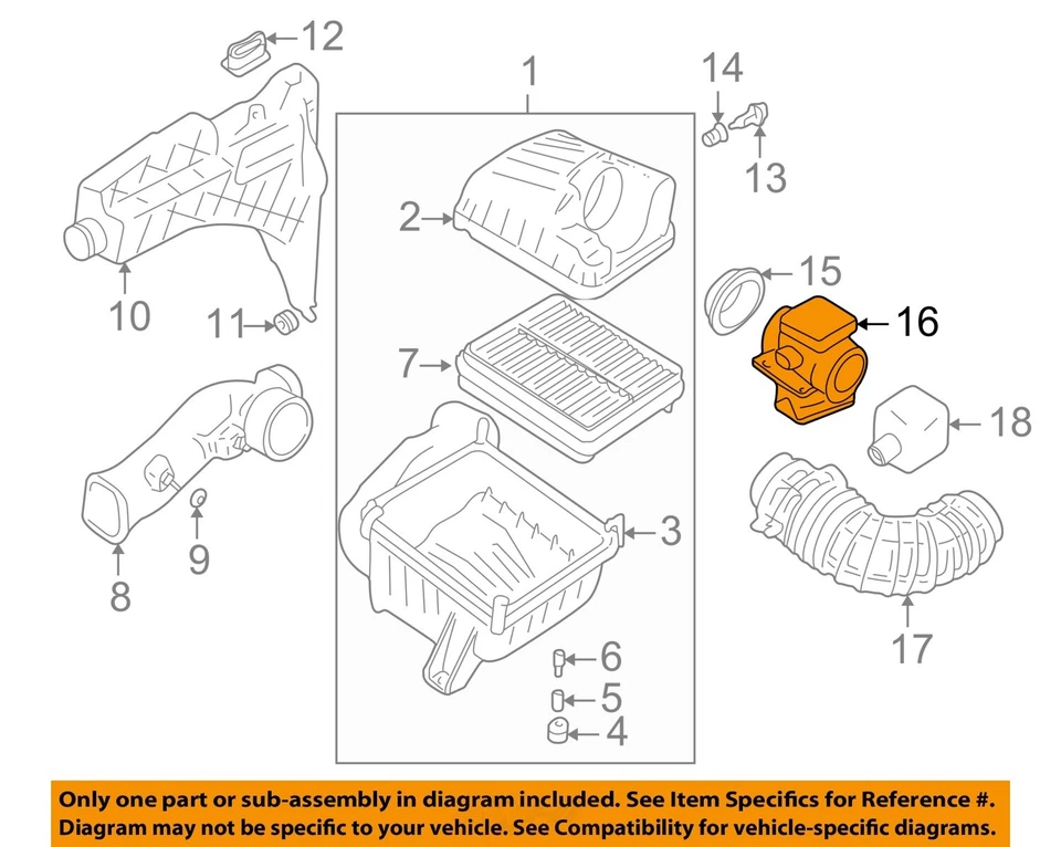 Расходомер воздуха для впрыска б/у топлива подходит для: 2000 Chevrolet Tracker 2.0 класса A - Изображение 3 из 4