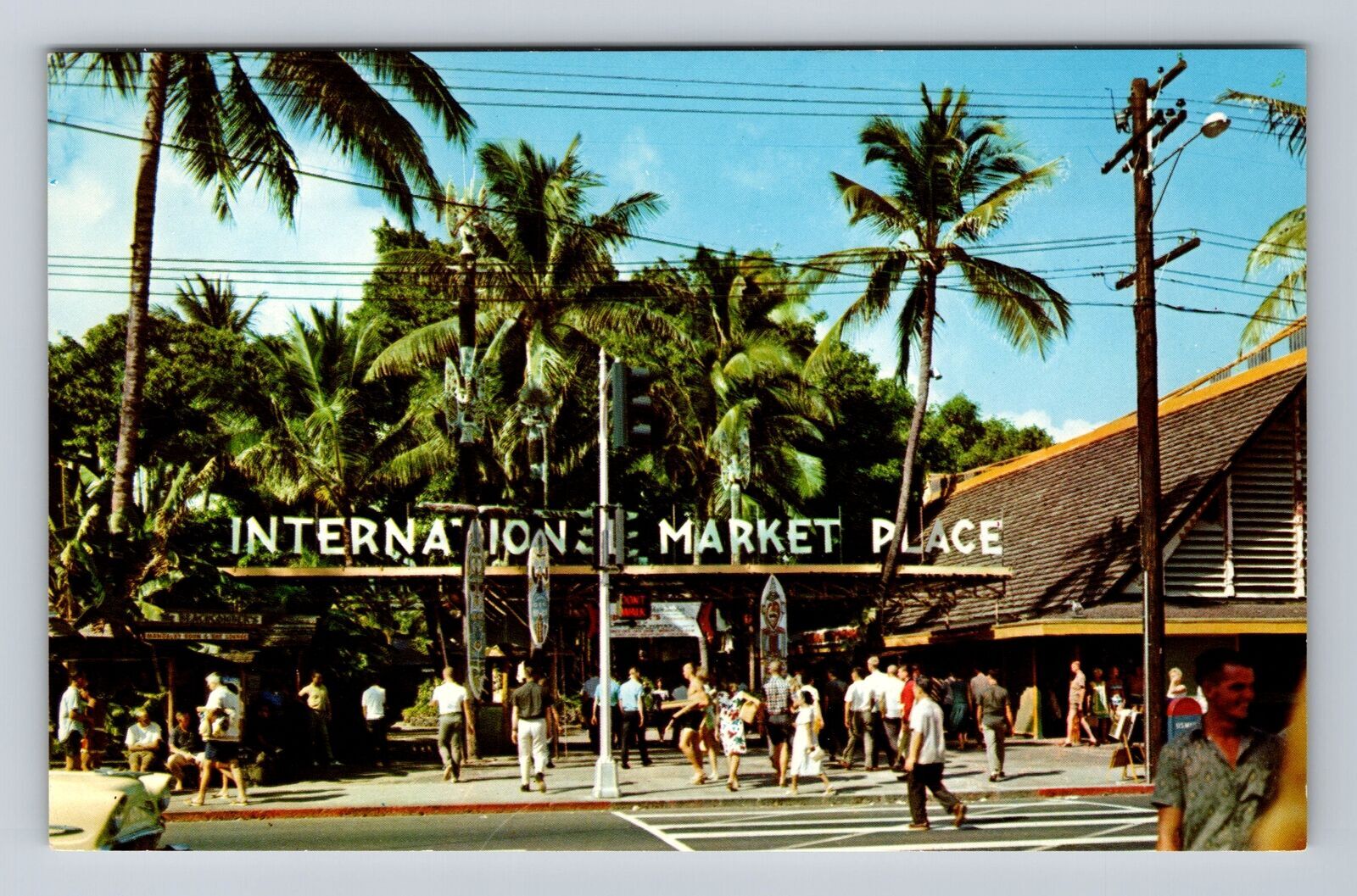 Waikiki HI- Hawaii, International Market Place, Antique, Vintage Postcard