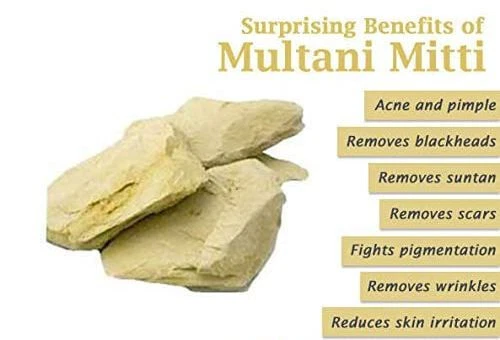 Multani Mitti Facial Clays Whole Chunks Pieces 250Gm + Free Shipping - Image 2 of 4