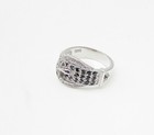925 Silver  Sapphire & White Cubic Zirconia Belt Style Band Ring Sz 7  RG3425 — photo 5