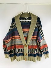 BB Dakota Sweater Womens Size XS Tan Red Mult...
