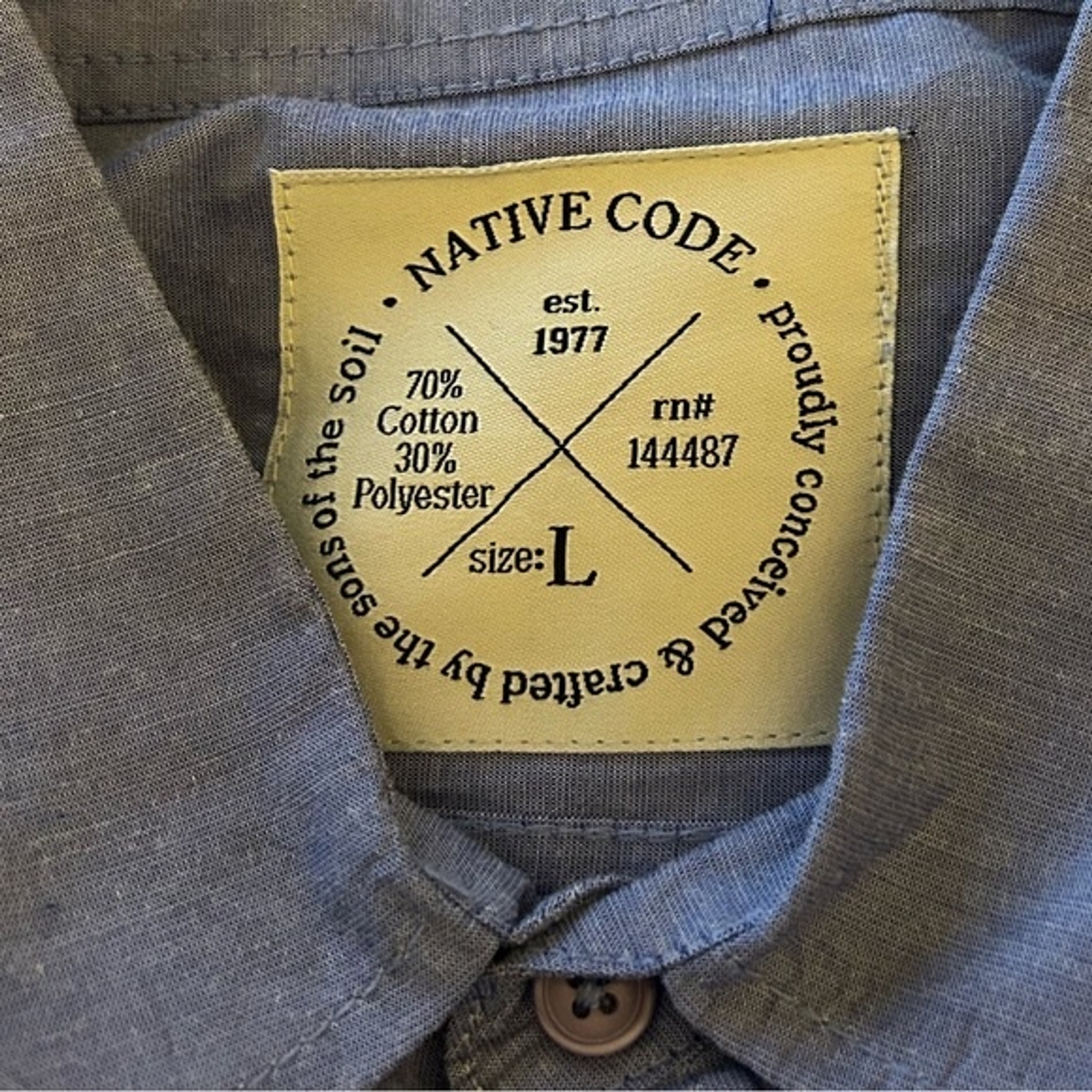 Native Code l Blue Monochromatic Lightweight Butt… - image 5