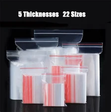 Clear PE Zip-lock Bags Plastic Grip Self Seal Resealable Food Grade Storage Bags