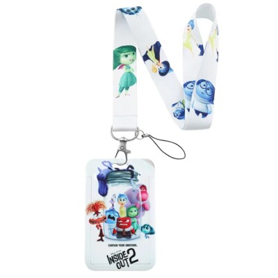 Inside Out Cartoon Characters Themed Lanyard ID Badge Holder Keychain Neck Strap