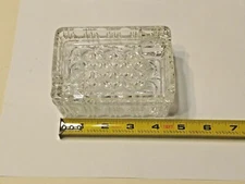 Vintage Crystal Two Pieces Cigarette Box Holder And Lid Ashtray.