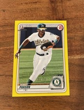 2020 1st Bowman Robert Puason Yellow Parallel SP /75 NRMT+ Rookie Oakland As RC!