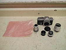 Vintage Nikon F 1963 35mm SLR Film Camera With Assorted Lenses FREE SHIPPING