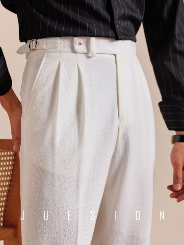 Summer Trousers Men's Breathable Straight Leg High Waist Business Casual Pants - Bild 3 von 9