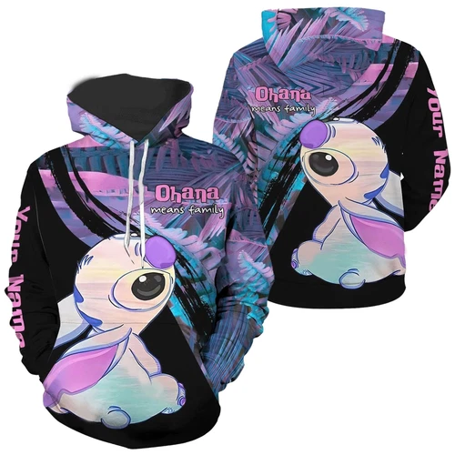 Personalized Stitch Ohana Means Family Lilo 3D Hoodie