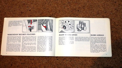 Manual de seguridad para vehículos Vauxhall 1990/1 - Claves de codificación estéreo aleaciones etc. - Imagen 5 de 6