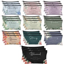 Jetec 30 Pcs Christian Gift for Women Bulk Religious Cosmetic Bags Christmas Ins