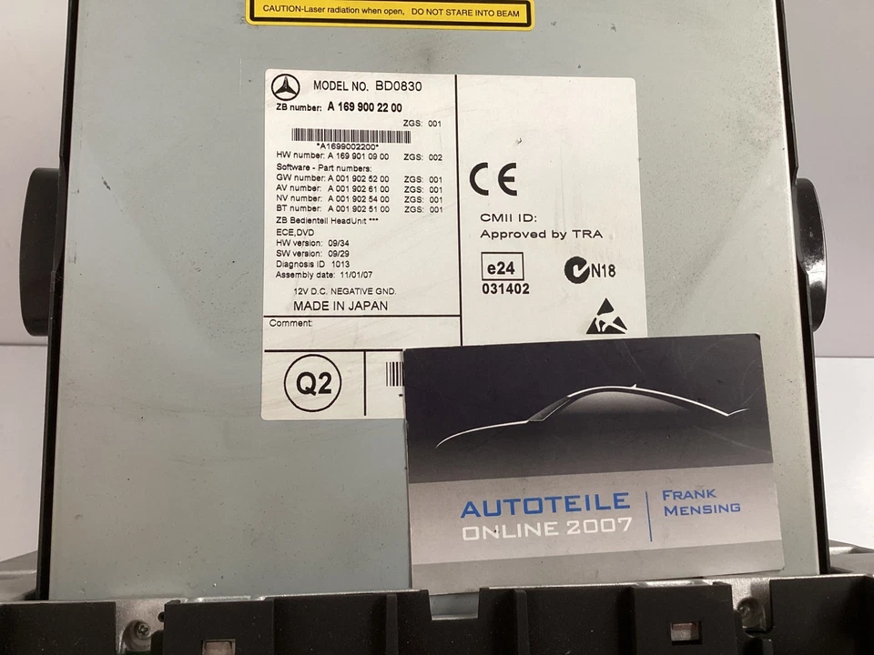 Mercedes Benz B Klasse W245 Radio CD Player Navi Bedieneinheit A1699002200 - Bild 2 von 4