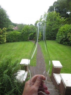 Original Öllampe Glas Schornstein Marke GRIFFIN oval Ausbuchtungsform 2,5'' Monteurrand