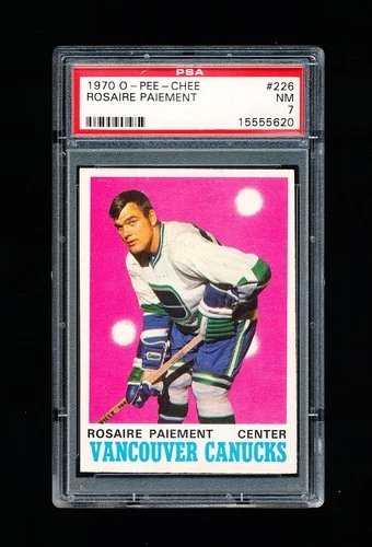 1970 OPC HOCKEY 226 ROSAIRE PAIEMENT ROOKIE CARD PSA 7 NEAR MINT CANUCKS