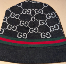 Gucci Wollmütze S schwarz GG Logo rot/grün ...