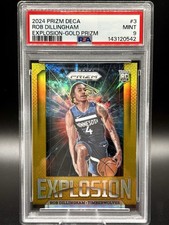 2024-25 Panini Prizm Deca - Explosion Rob Dillingham #3 Gold /10 (RC) PSA 9