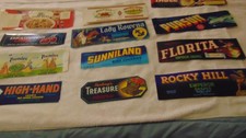 DEALER LOT OF 120 VINTAGE CRATE & CAN LABELS 10 EACH OF 12 DIFF. TYPES;LOT # 3