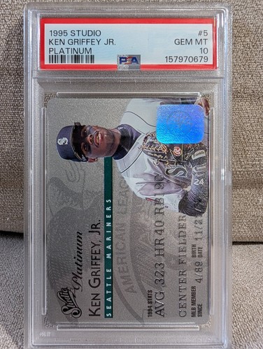 1995 Studio - Ken Griffey Jr #5 Platinum PSA Graded  10 Gem Mnt Seattle Mariners