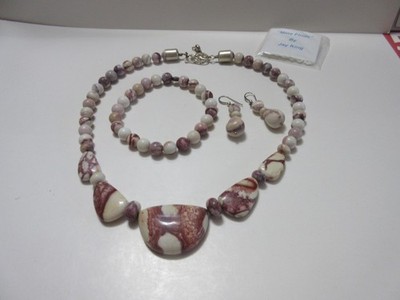 JAY KING DTR Mine Finds Peppermint Opal Jasper Necklace Bracelet Earrings Set