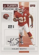 2007 Playoff NFL Playoffs Red Signatures 93/100 Kolby Smith Rookie Auto RC 2k1
