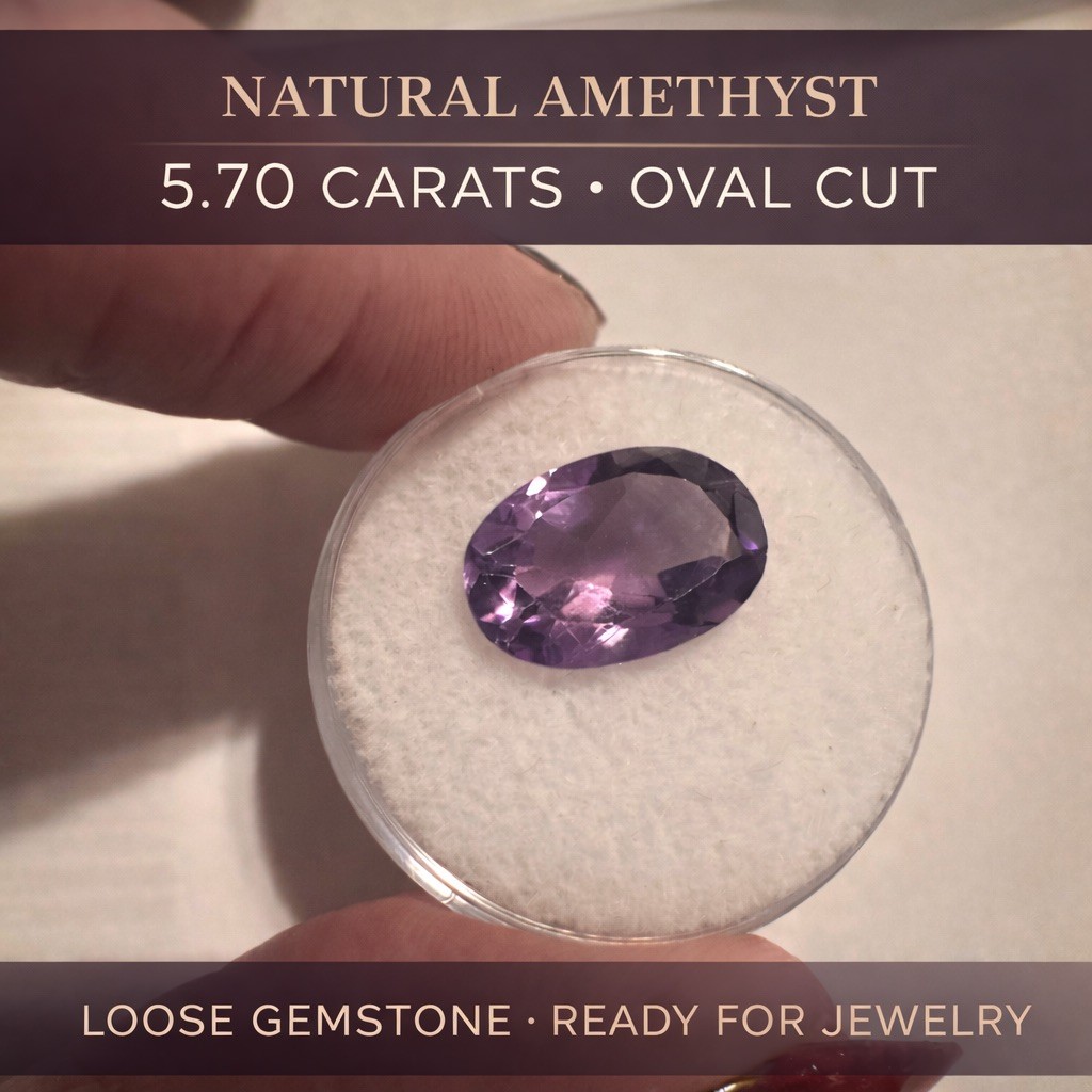 5.70ct Natural Amethyst Oval Cut Purple Loose Gemstone Jewelry Stone