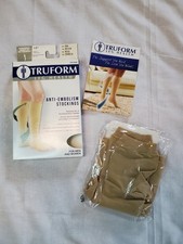 Truform 0808 Anti-Embolism Stockings Open Toe Compression Socks 18 mmHg Beige M