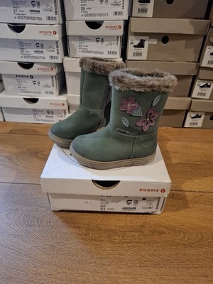 Baby Girl Ricosta Pepino Umi Green Boots Shoes Size Uk 5 Eu 21