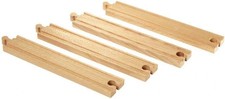 BRIO WOODEN TRAIN SET 33341 X 2 STRAIGHT TRACK 8 PIECES