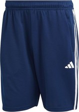 Adidas Men's Essentials Piqu  3-Stripes NAVY Training Shorts - Aeroready Zipper