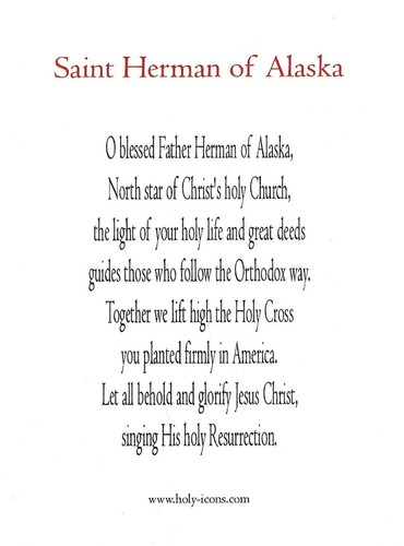 Cartolina Sant'Erman d'Alaska cartolina di preghiera devozionale icona come nuova - Foto 2 di 2