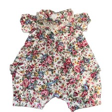 Vintage Sylvia Whyte Girls Toddler Floral Dress Jumper Size 1 Year