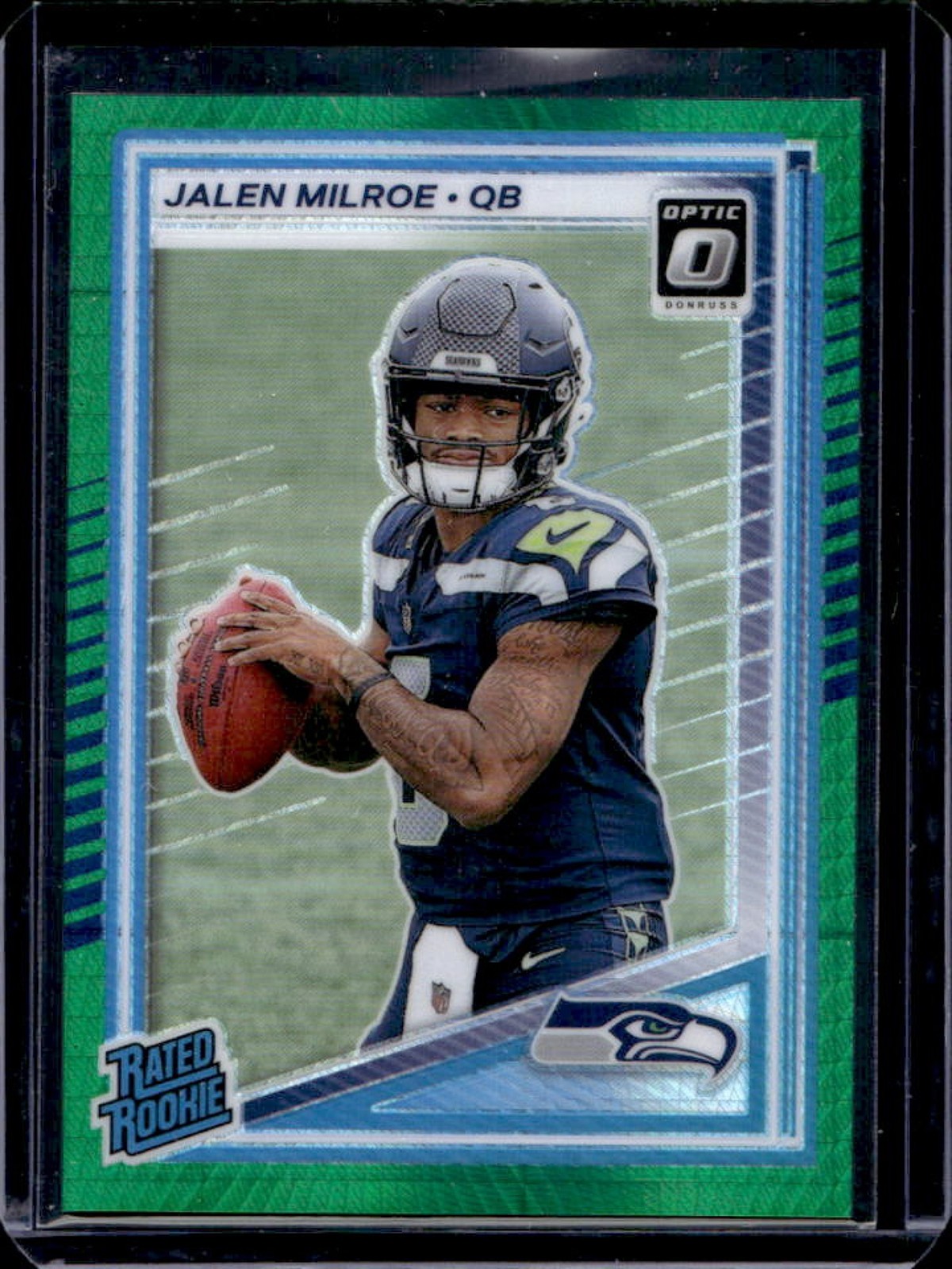 2025 Panini Donruss Optic Jalen Milroe Rated Rookie Green Hyper Prizm #253