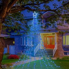 Christmas Decorations Star String Lights, 320 LED Waterfall Tree Lights with ...