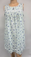 3X  NWT Croft  Barrow Cotton Blend Sleeveless Knit Nightgown Mint Butterfly