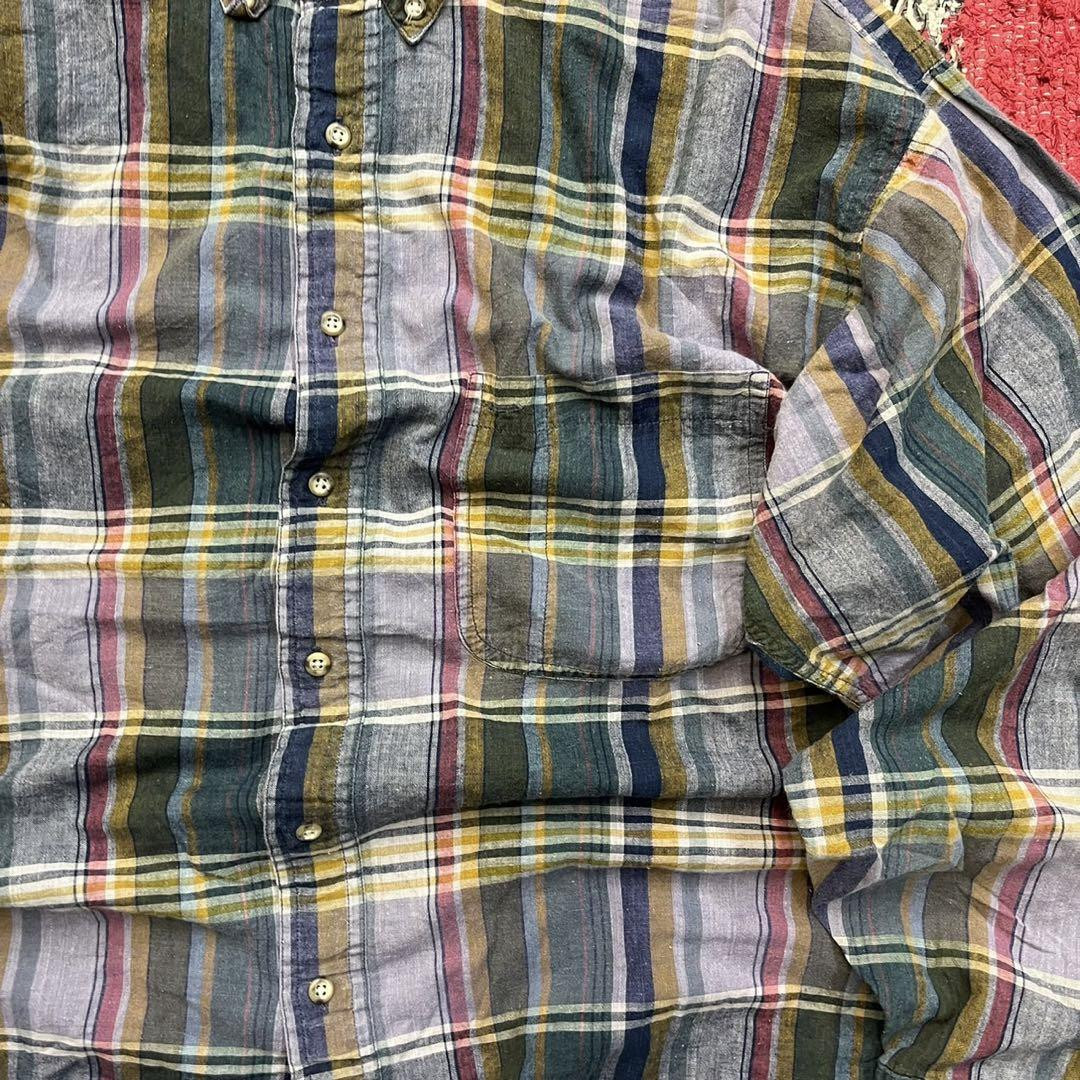 90S Old Gap Check Pattern Long Sleeve Shirt Navy Tag From JP 90S Old Gap Check Pattern Long Sleeve Shirt Navy Tag From JP