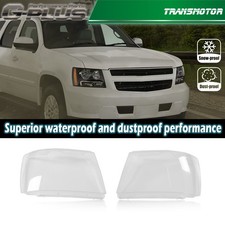 Fit For 2007-2014 Chevy Tahoe Suburban Pair Headlamp Headlights Lens Clear Cover
