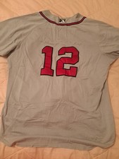 Mississippi Braves AA Game Worn USED Jersey #12 Atlanta Braves MILB Sz 50 Mlb