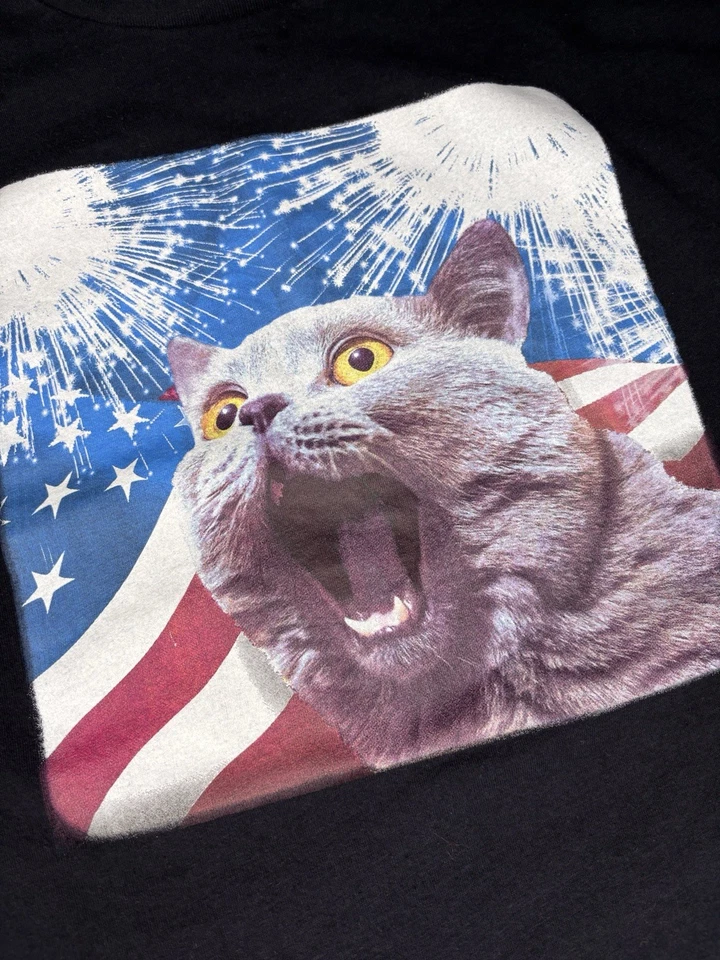 Camiseta Isaac Morris Scaredy Cat American Fireworks Unisex Talla L Foto 2 de 4
