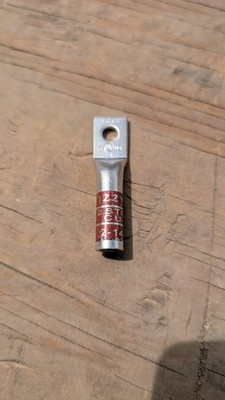IZZY 2-14 #2 Strnd 1-Hole 3/8'' Hole Long Barrel Copper Compression Lug