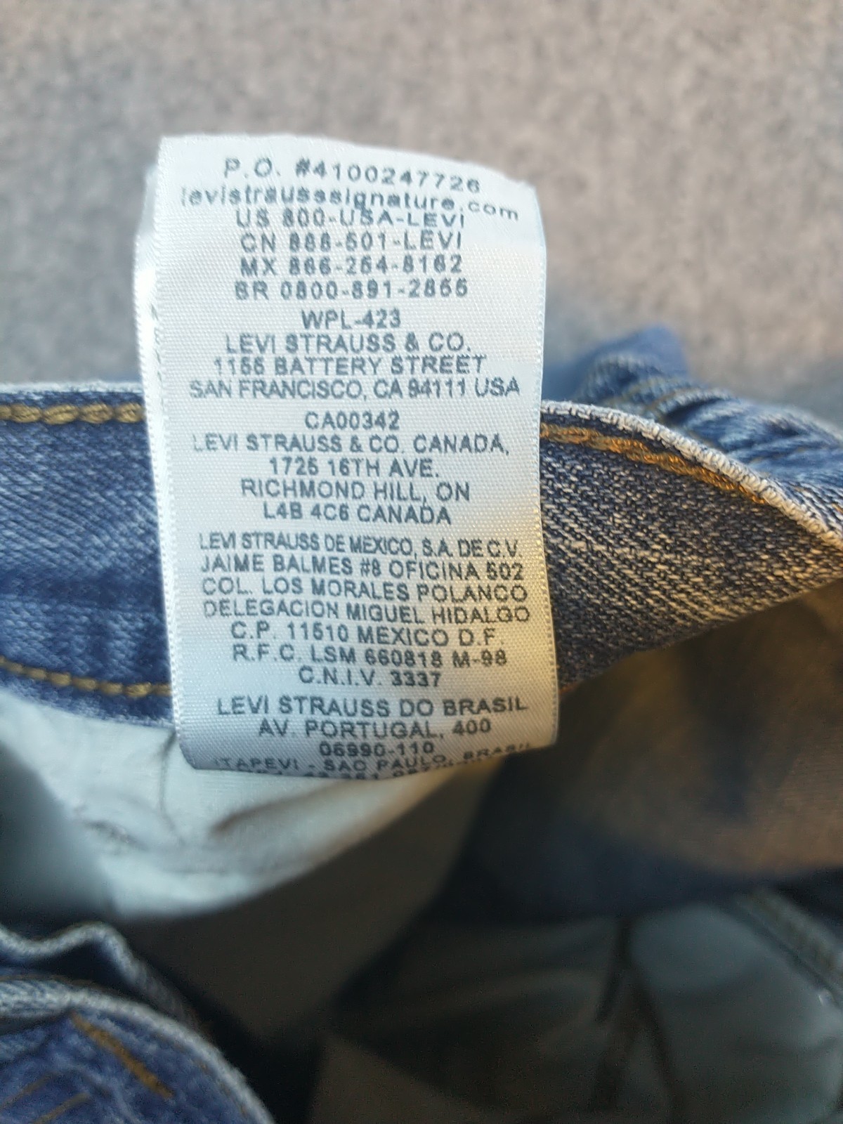 Signature by Levi Strauss & Co Men's Jeans 36x27 Regular Straight Fit Denim Work