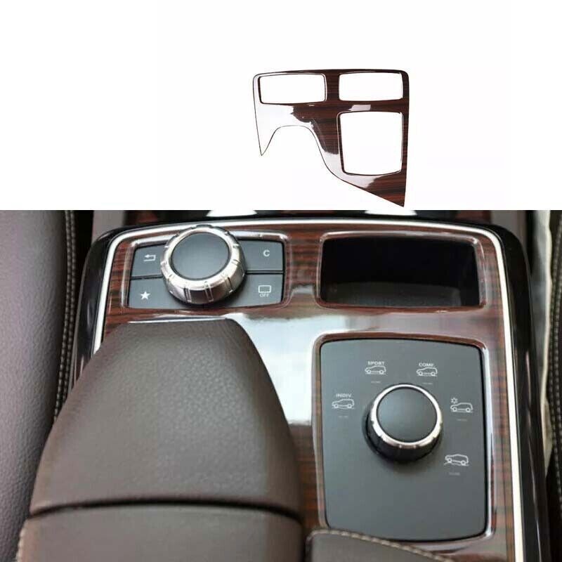 Strip Cover 2016-19 For Benz GLE GLS Central Console Gear Shift Brown Wood Grain