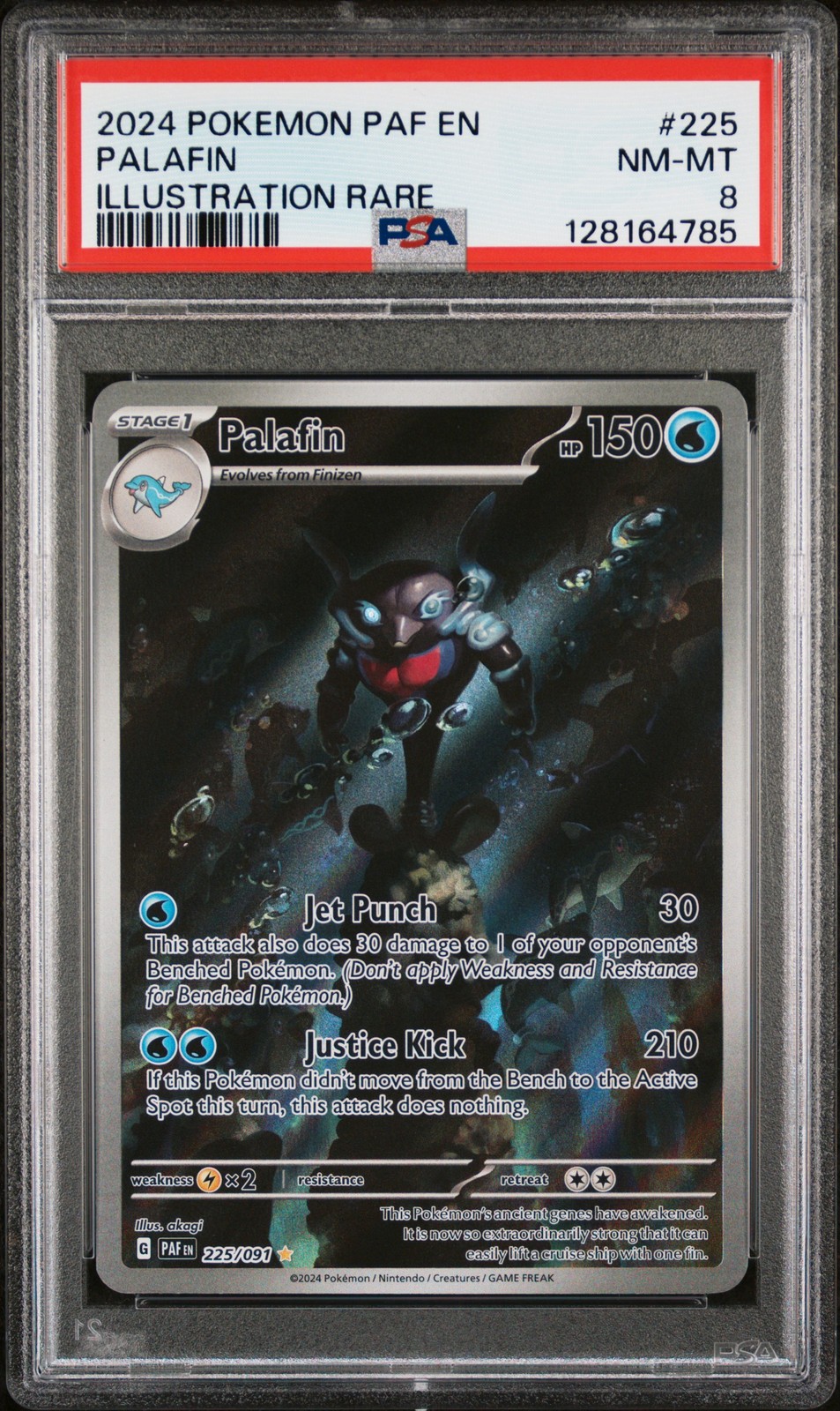 2024 POKEMON PAF EN-PALDEAN FATES ILLUSTRATION RARE #225 PALAFIN PSA 8