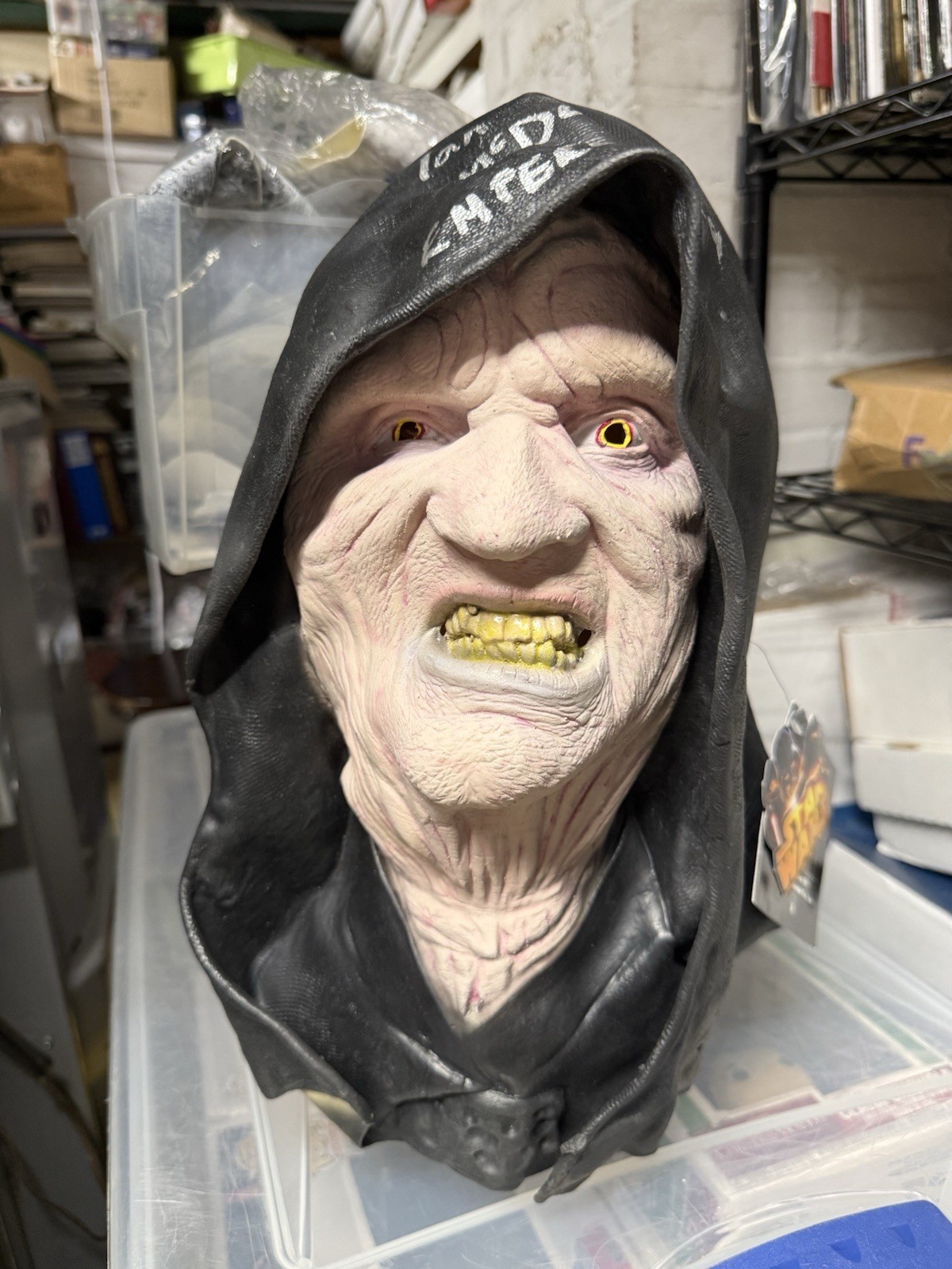 Ian McDiarmid Signed Emperor Palpatine Mask Star Wars Autograph ROTJ JSA COA